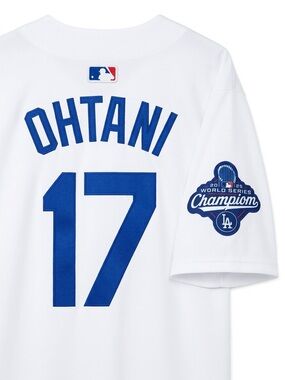 MLB White and Royal Blue OHTANI #17 Jersey